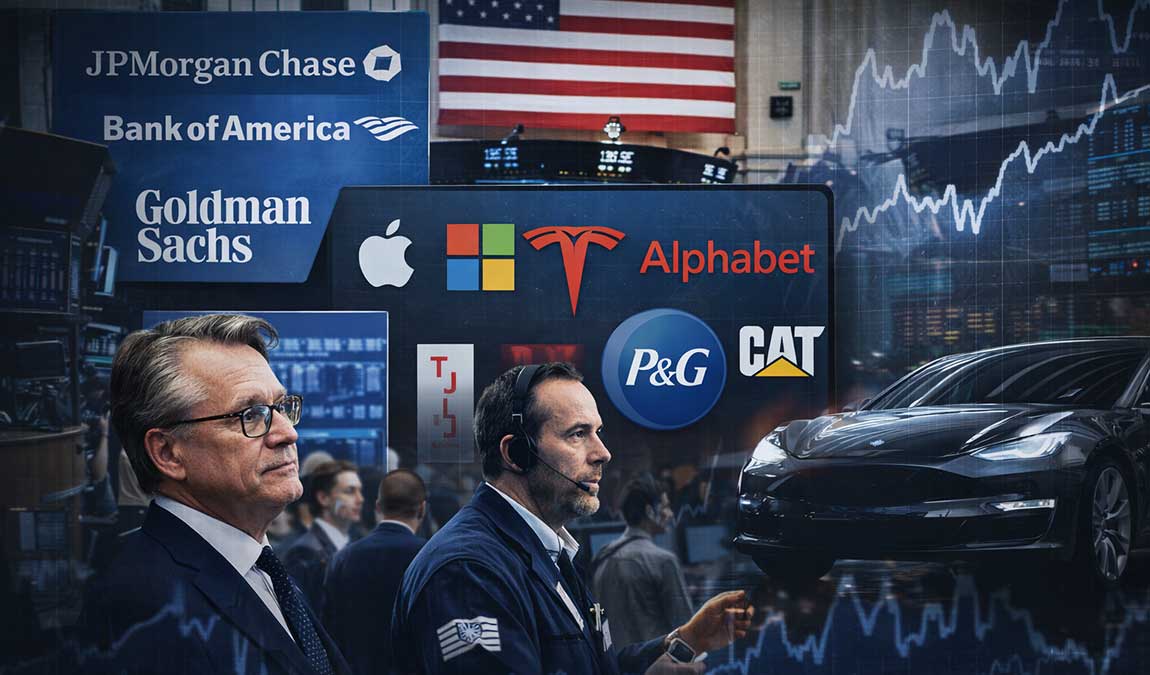 trimestrali-jpmorgan-tesla-goldman-boa-apple